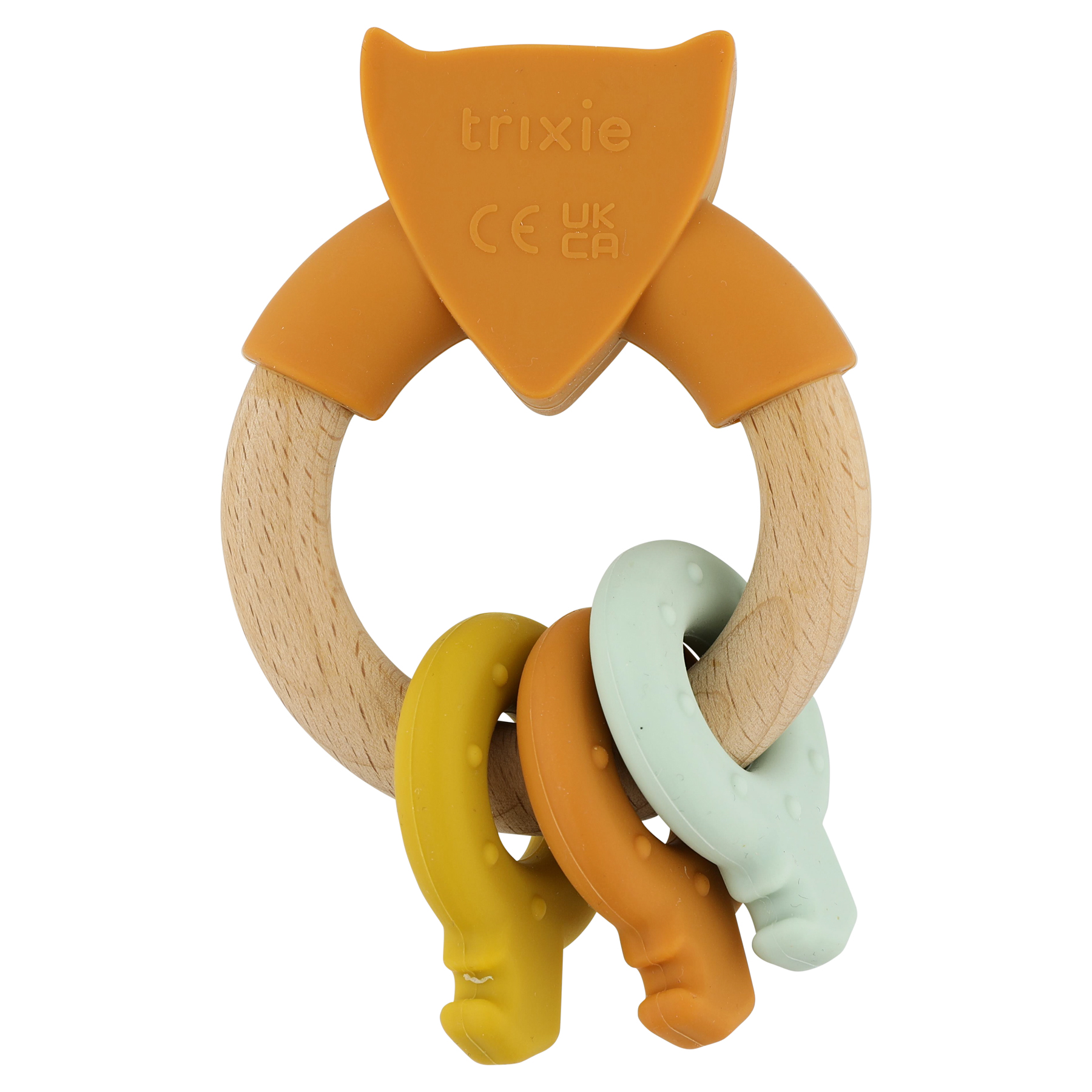 Wooden silicone activity ring - Mr. Fox